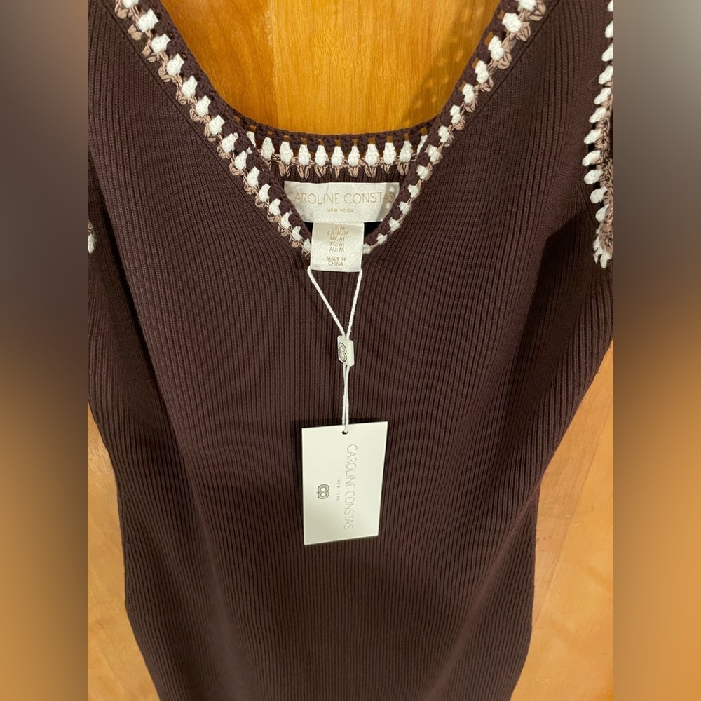 NWT Caroline Constas Ribbed Knit Sleeveless Midi Dress - Picture 3 of 4